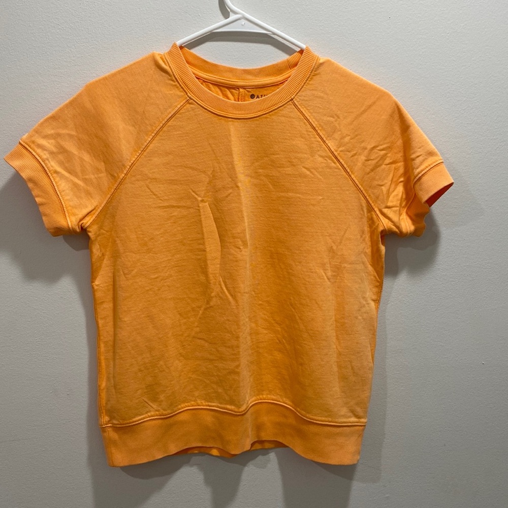 Athleta Womens Orange Sundown Sweatshirt Tee (XS)